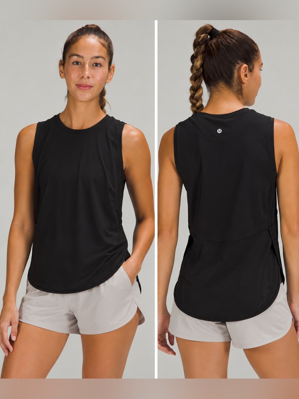 Lululemon High Neck Split Hem Run Tank Size 10